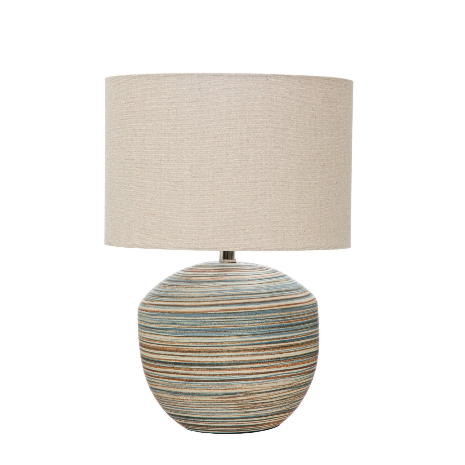 Large round stoneware lamp