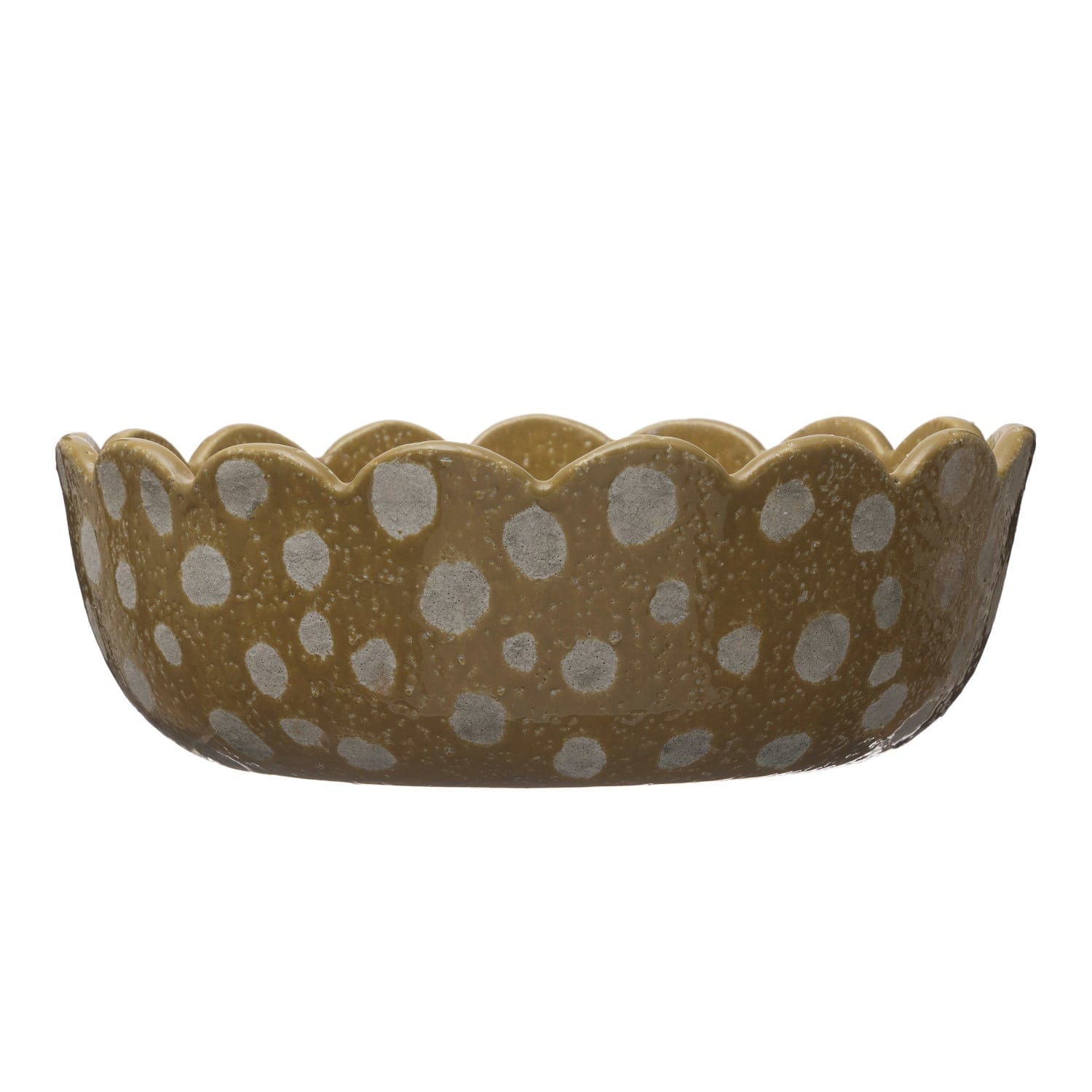 Large green pottery bowl