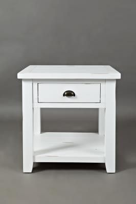 Jofran Artisans Craft Weathered White End Table
