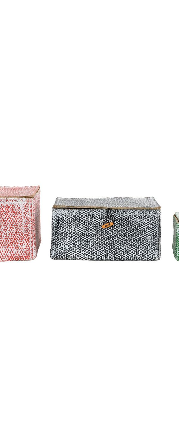 Palm Leaf Box Set of 3