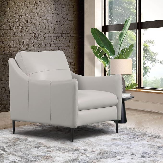 Abbyson Home Cordelia Grey Leather