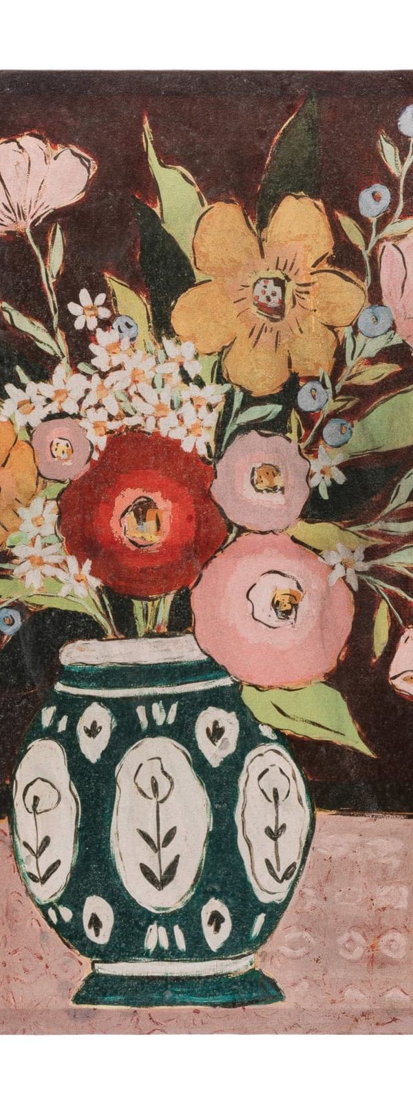 Black floral wall art