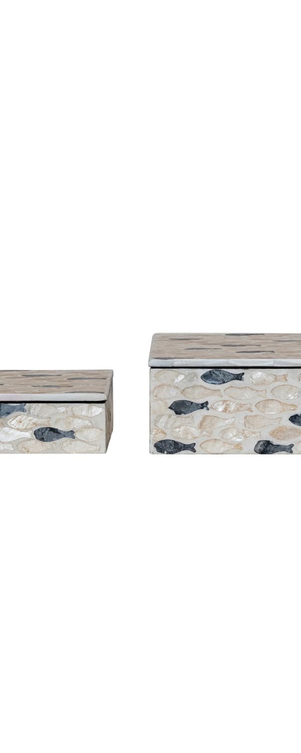 Set of 2 Capiz Fish Boxes