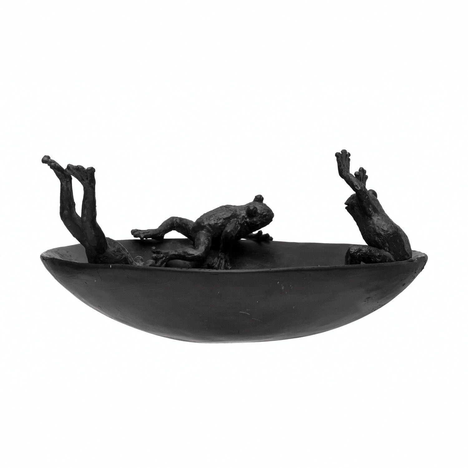 Frog resin bird bath