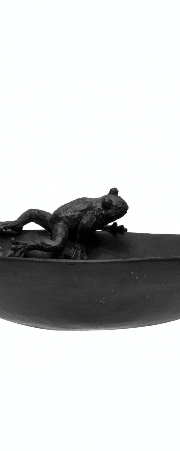 Frog resin bird bath