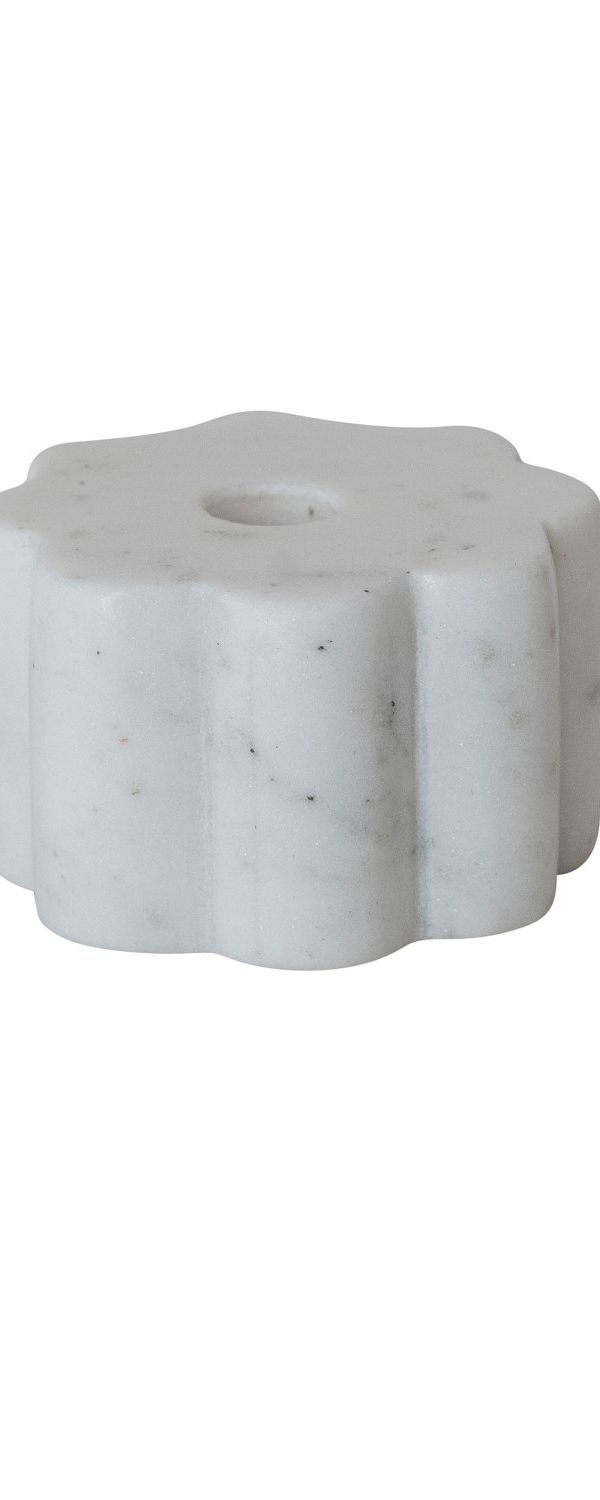 Scalloped marble Taper