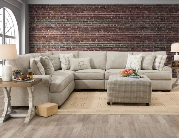 Roll Arm Celadon Raffia sectional