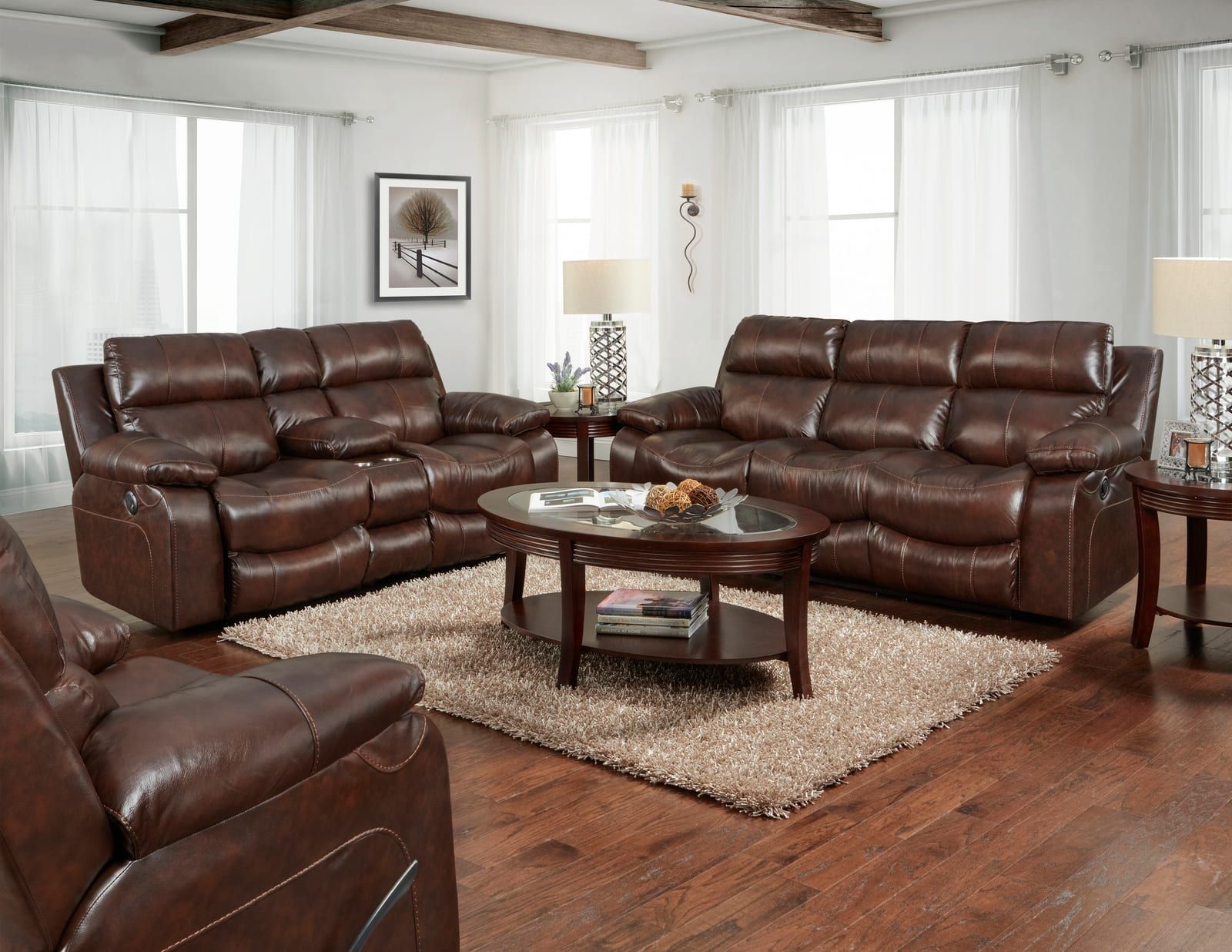 Pasitano Sofa Set (Sofa, Loveseat, & Recliner) — Cocoa