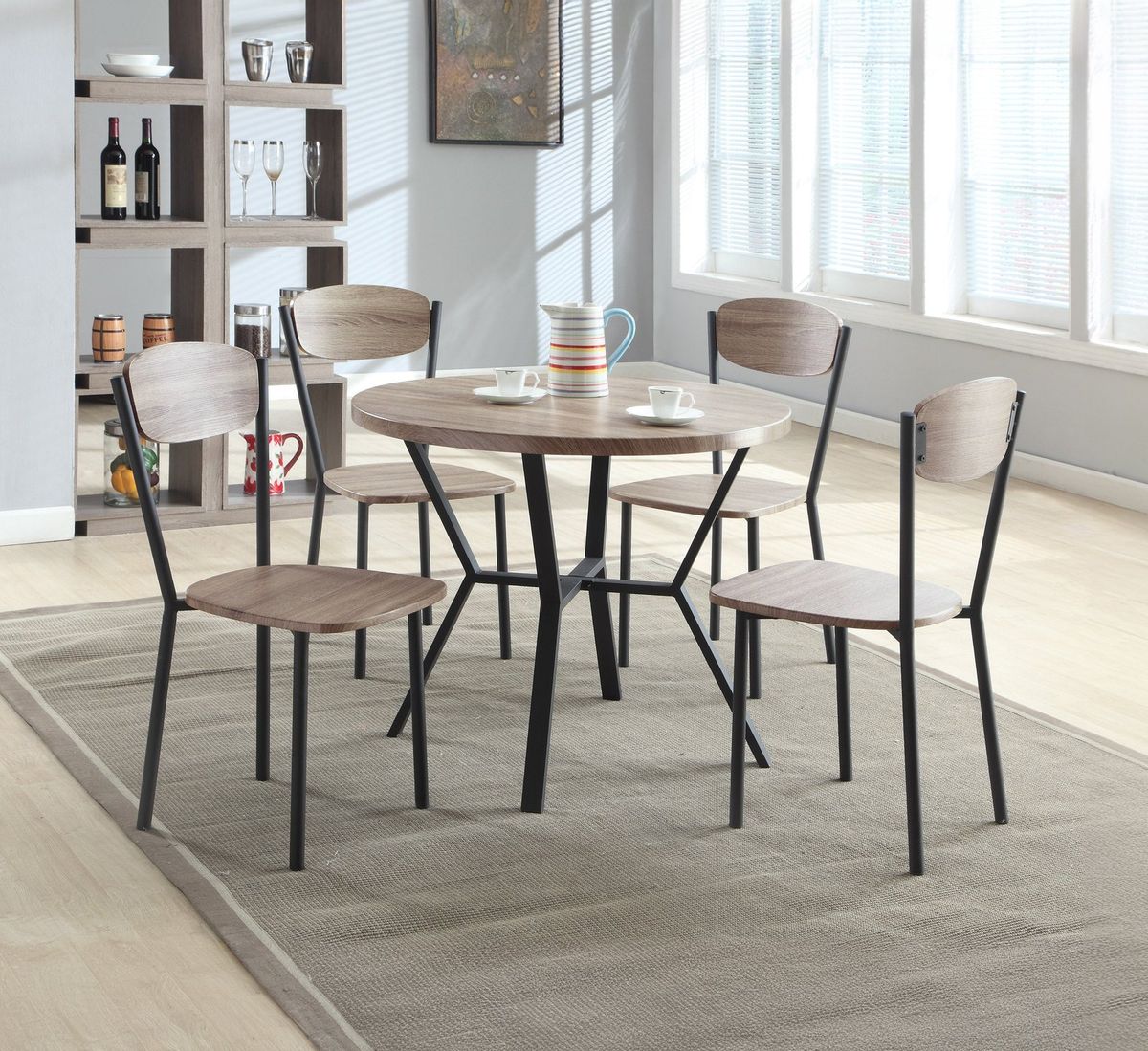 Crown Mark Blake: 5 Piece Round Dinette Dining Height
