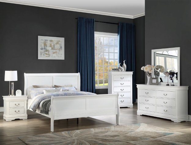 Louis Philip 5pc Bedroom set WHITE