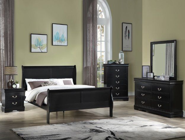 Louis Philip 5pc Bedroom set BLACK