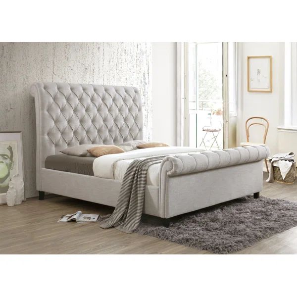 Kate · Light Grey · Upholstered · Bed