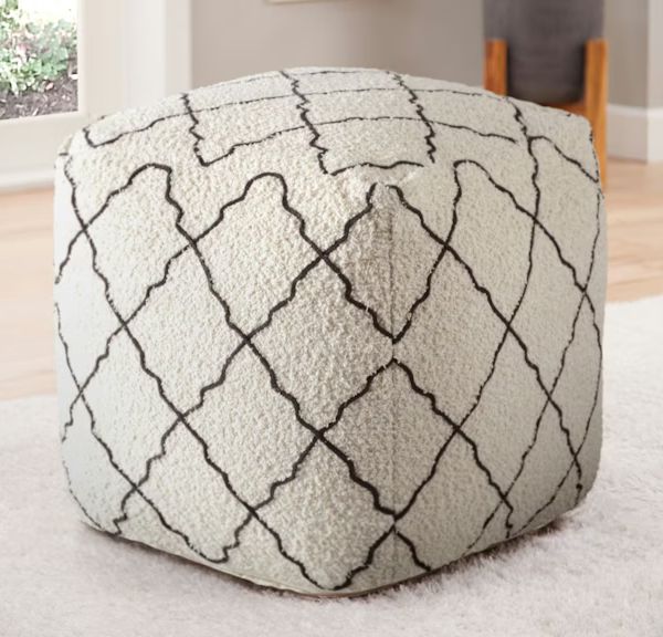 Lattice Square Pouf