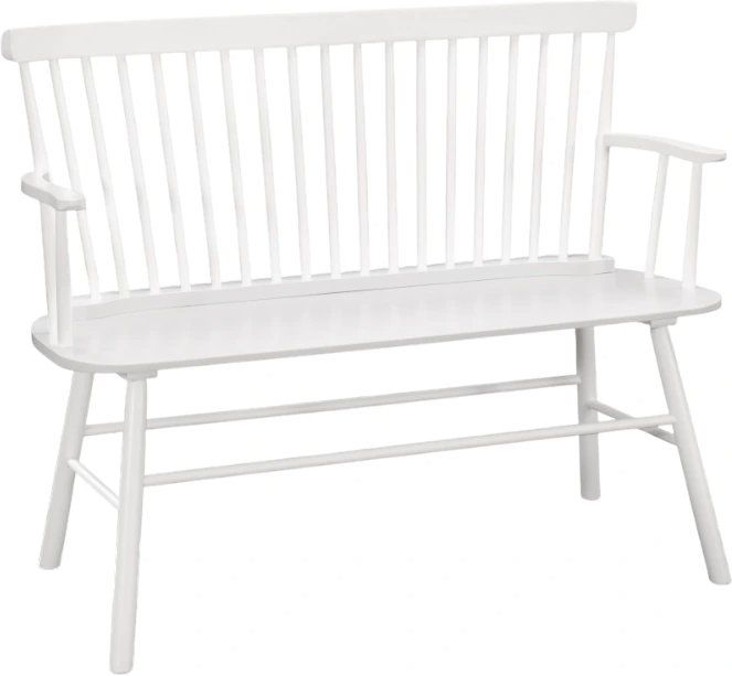 Crown Mark Jerimiah: Spindleback White Dining Bench