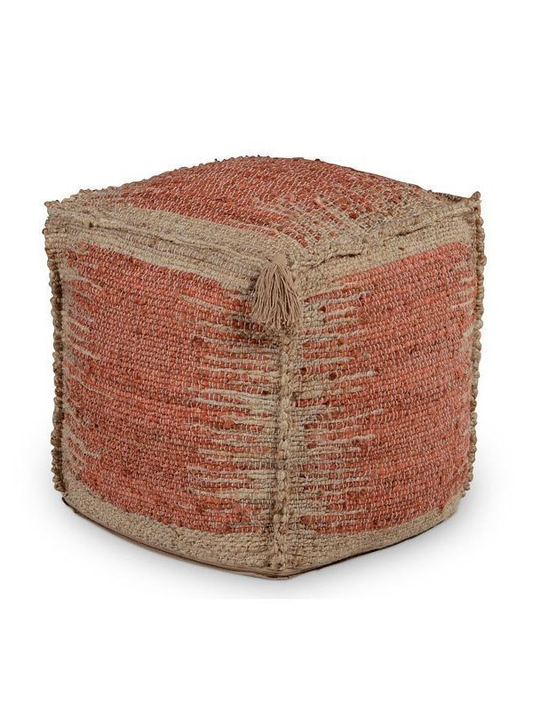 Jafar Square Handwoven Jute Pouf