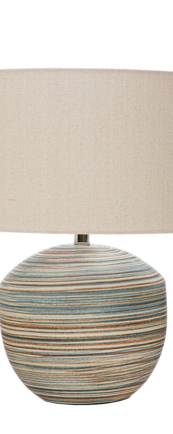 Large round stoneware lamp