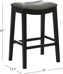 Abbyson Home Chapin Bonded Leather Saddle Stool