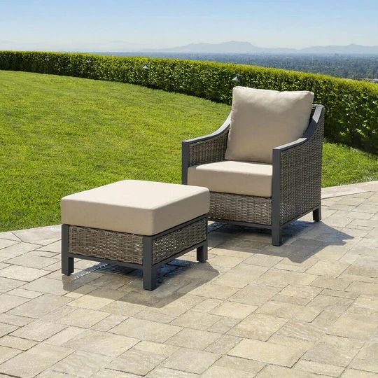 Abbyson Home Corbin Chair with Ottoman Accent