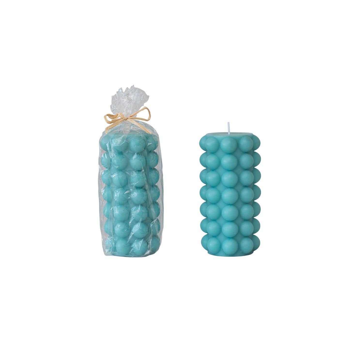 Bumpy Pillar Candle - Blue