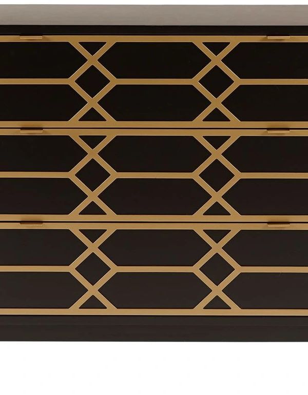 Martina Gold Lattice Accent — Black